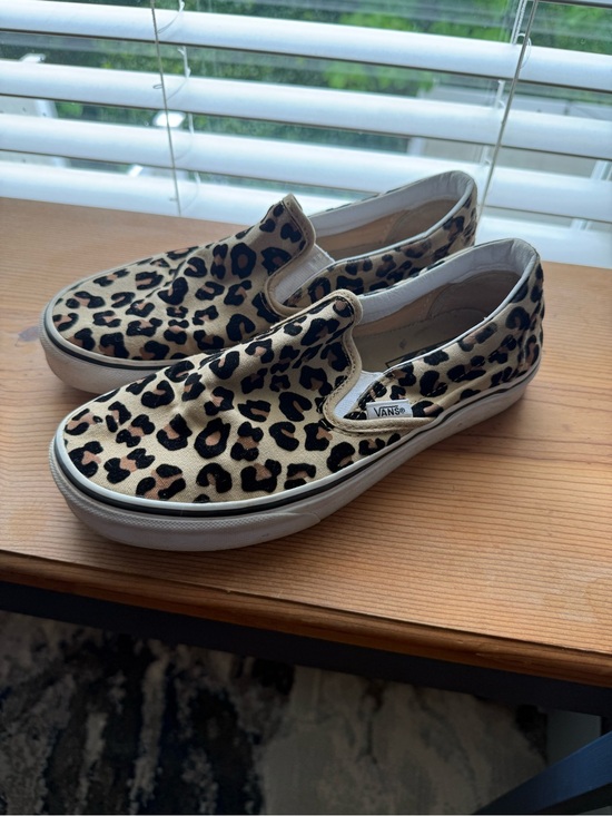 Vans Shoes - Vans Leopard Print Slip-Ons in Tan and Black